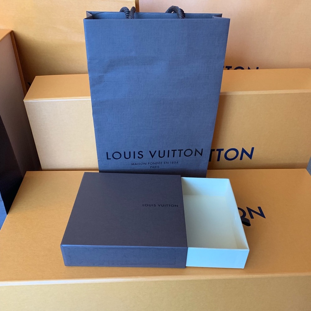 Louis Vuitton belt box and shopping bag